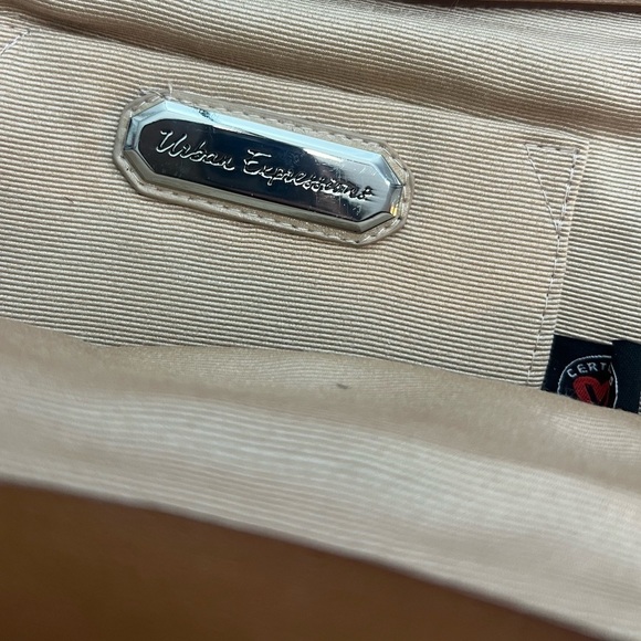 Urban Expressions Wood Handle Straw Tweed Sparkly Clutch - Picture 4 of 7